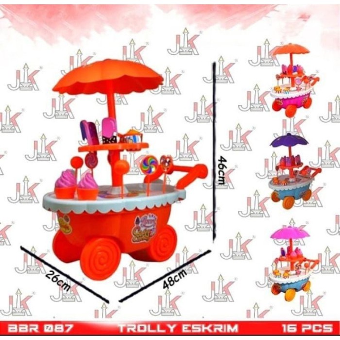 JUMBO MAINAN ANAK TROLLY ICE CREAM gerobak es krim MURAH