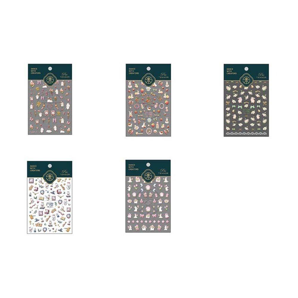 MXBEAUTY Stiker Kuku Kelinci, Pesona Kuku Stiker Kuku Kelinci Kartun, Ornamen Manikur Tekstur Relief Motif Kartun Kelinci Yang Indah Untuk Salon Kuku