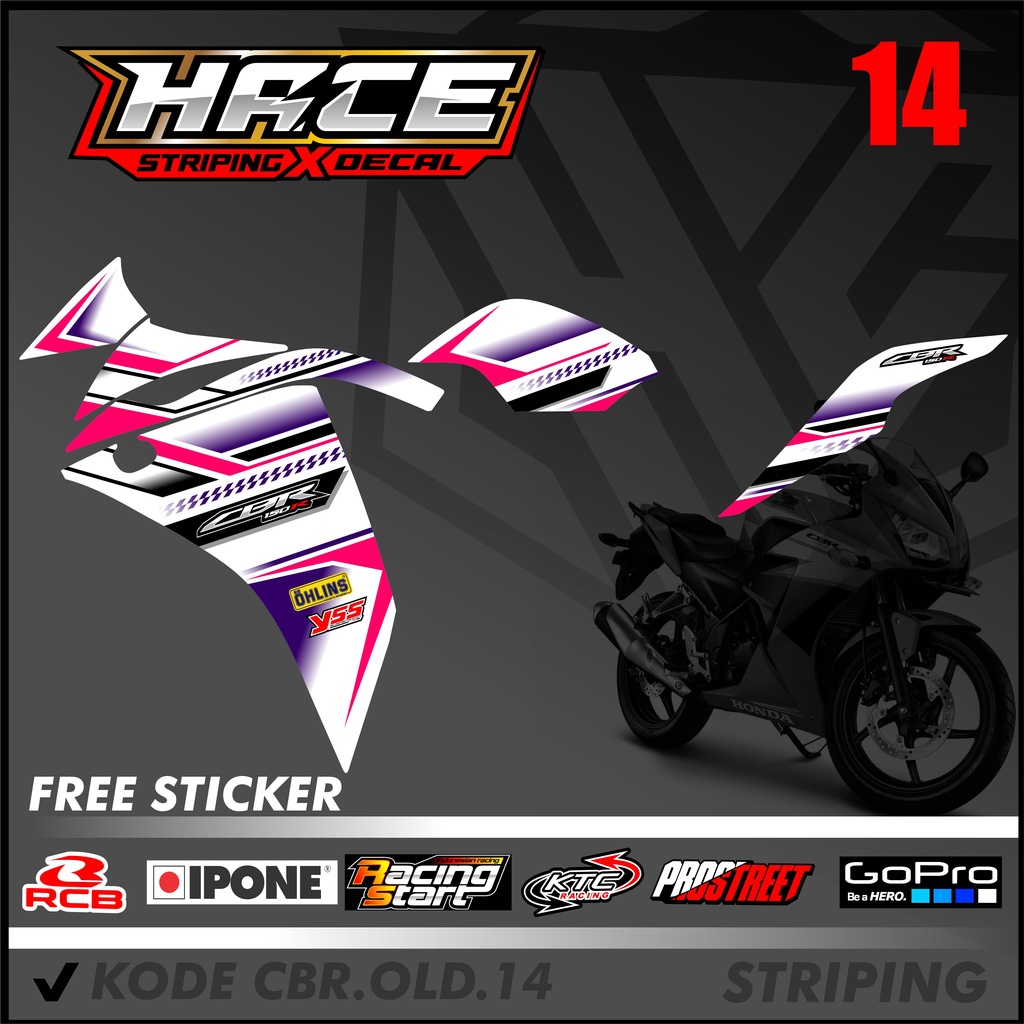 Striping cbr 150 2011 old - Sticker list variasi CBR 2011 OLD motif racing 14