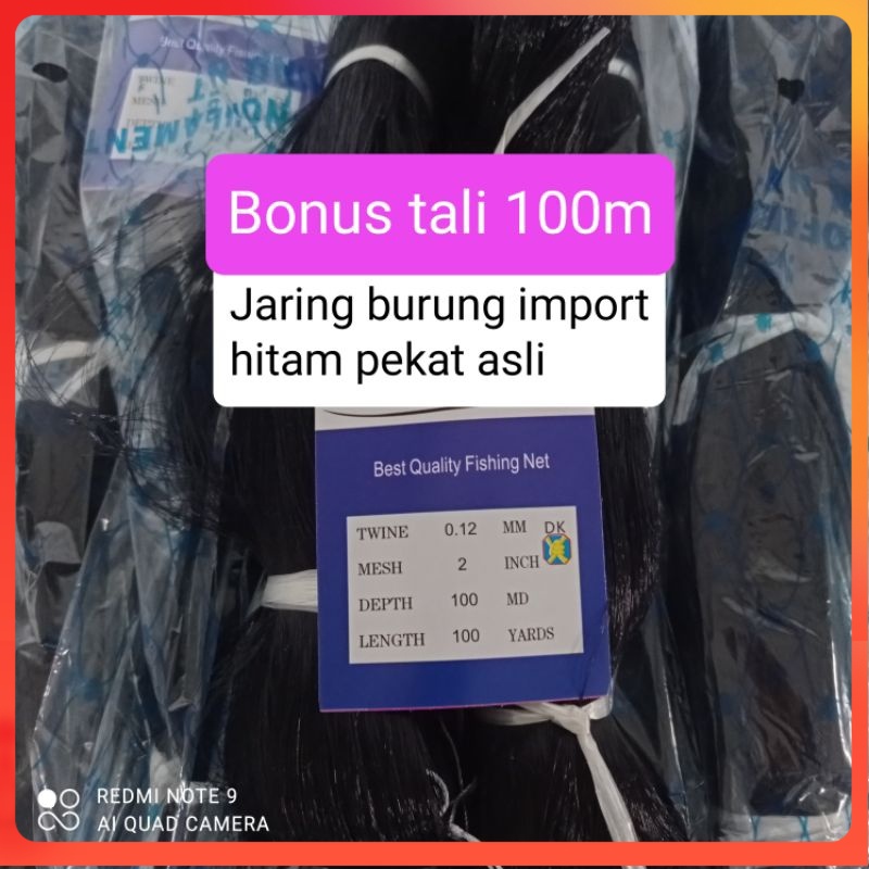 Jaring burung kutilang jaring burung perkutut 100ydsx5m jaring burung crucuk jaring burung hitam jar