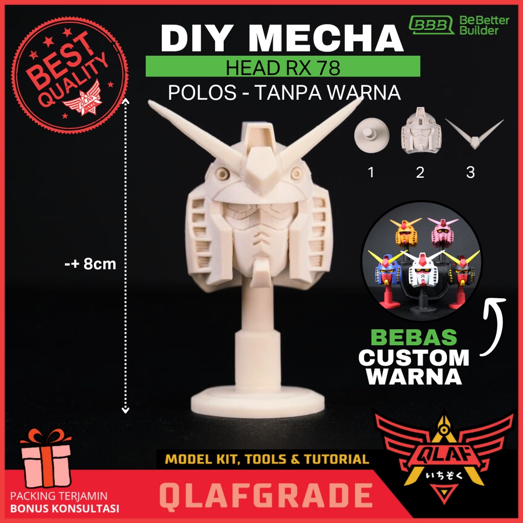 

DIY MECHA HEAD RX media cat painting 3D gundam mudah best hand brush