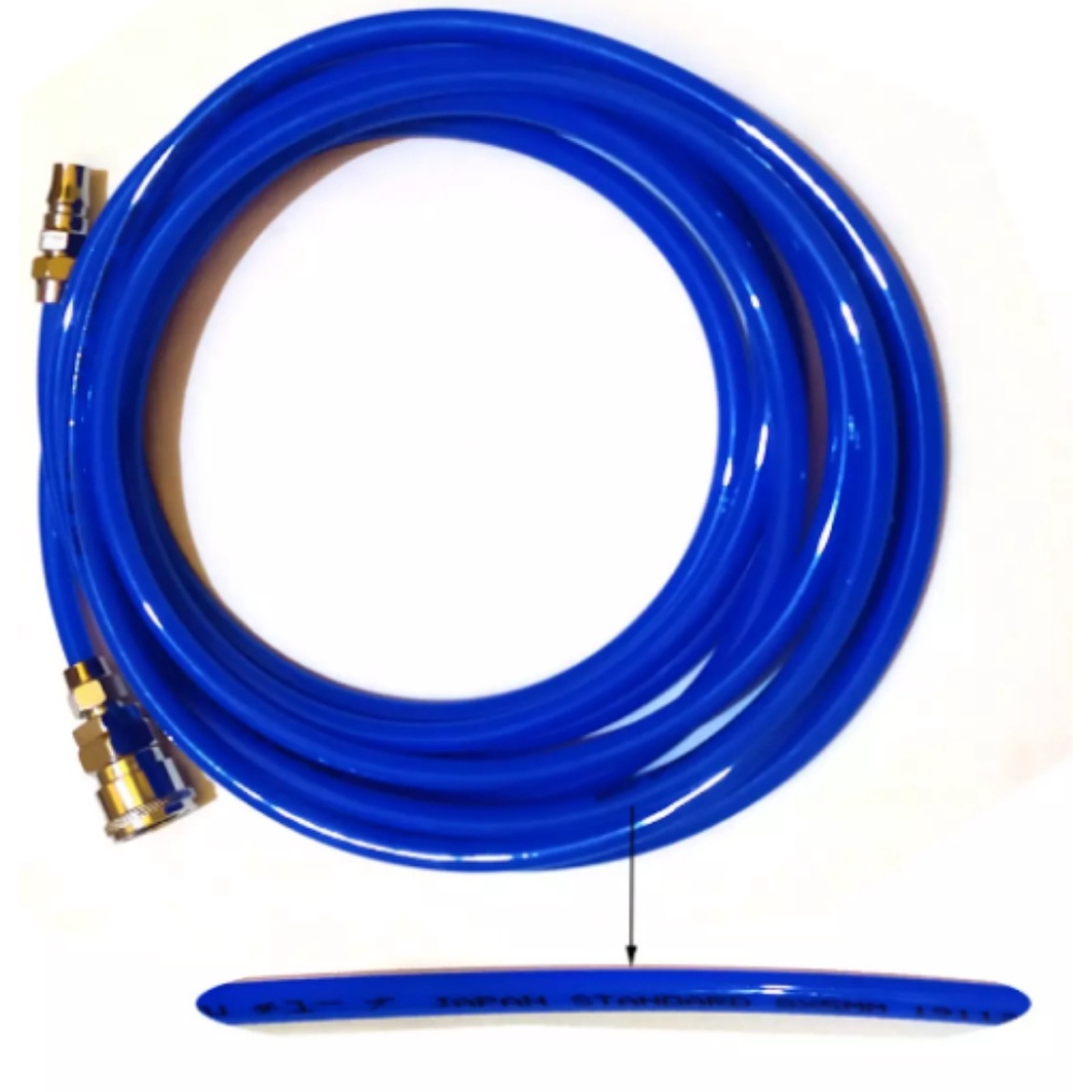 Selang angin PU 5meter, set dengan sambungan coupler, selang kompresor, selang spet