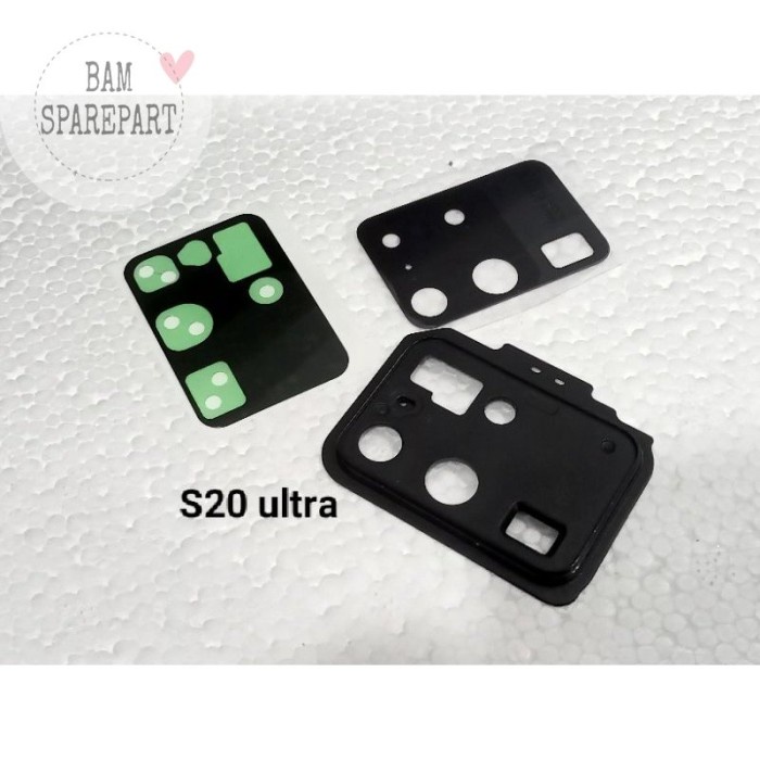 Kaca kamera Lensa kamera + Ring Samsung S20 ultra ~ kaca kamera hp ~ sparepart hp