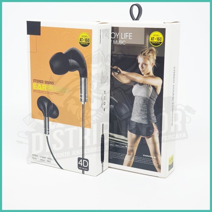 Earphone Kabel NB AT160 murah headset handsfree bass hedset henset in