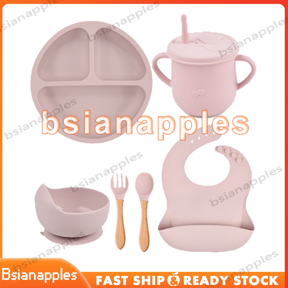 Makan Bayi 6pcs Peralatan Makan Bayi Alat Makan Bayi Set Alat Makan Silikon Alat Makan Anak Alat Makan Anak Tahan Suhu Tinggi Tahan Suhu Tinggi Drop-bukti untuk bayi di atas 3 bulan