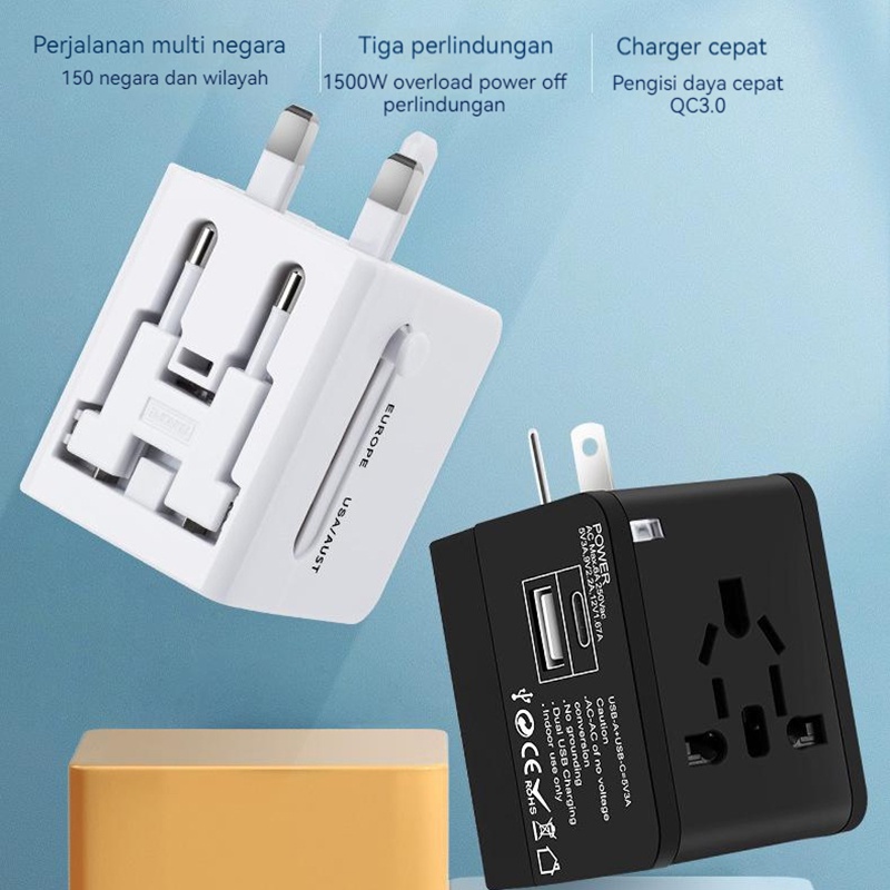 Travel PD charger adapter (20W) universal fast charging travel adapter / International charging adapter Universal Power Socket