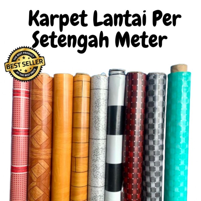 Karpet Lantai Meteran Vinyl Alas Taplak Meja Plastik Meteran Perlak