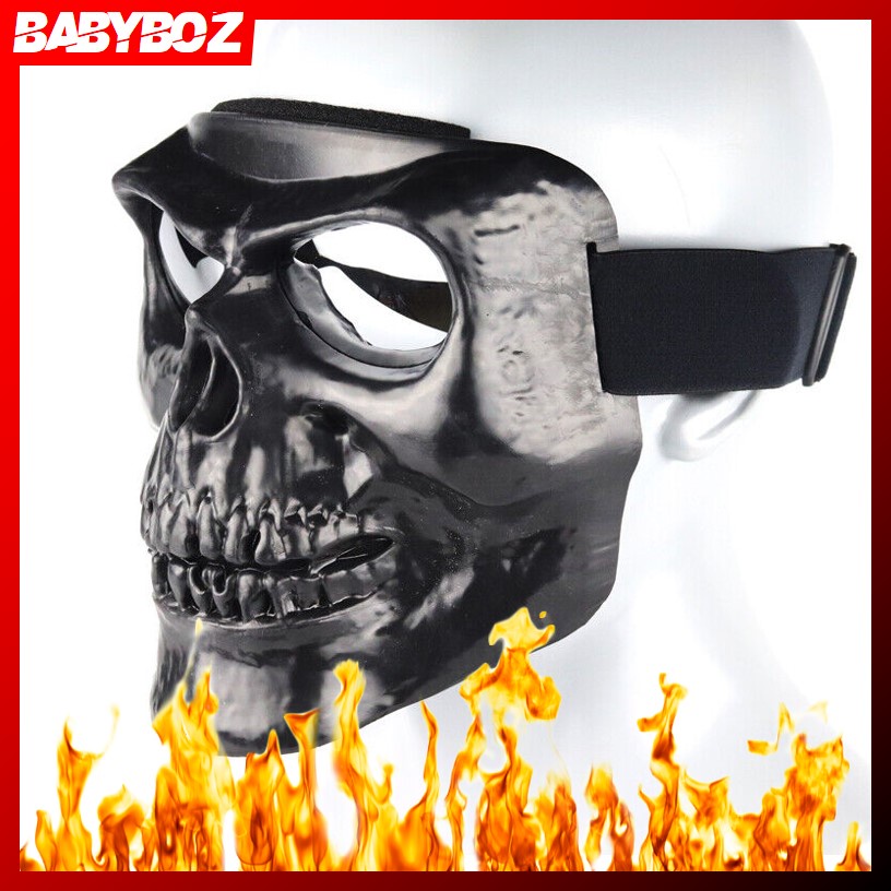 BABYBOZ -  GHOST RIDER TOPENG MASKER TENGKORAK MOTOR PAINTBALL AIRSOFTGUN MASK RIDER RIDING SKULL FACE MASK