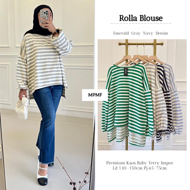 ROLLA BLOUSE ORI MPMF | Premium Kaos Baby Tery Impor