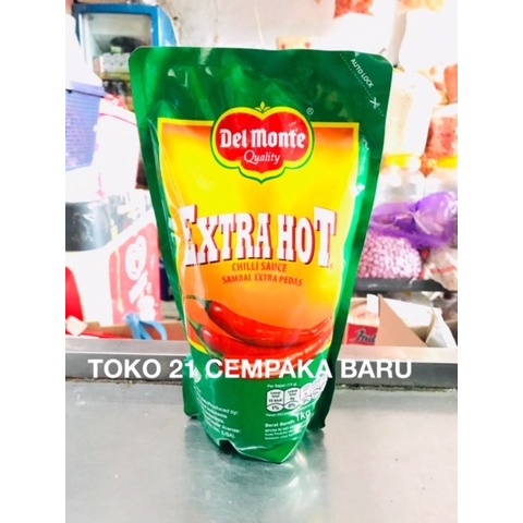 

Delmonte Extra Hot Chilli Sauce Refill 1 KG | Saus Delmonte 1KG 1000g