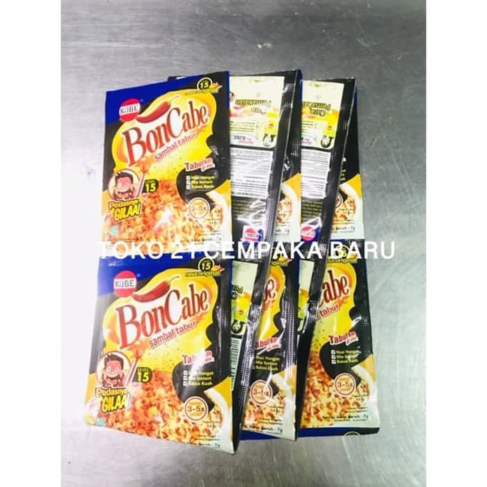 

Bon Cabe Level 15 - 1 renceng isi 12 sachet | Kobe Boncabe Pedas Murah