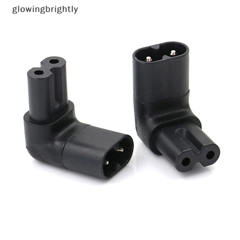 [glowingbrightly] 1pc IEC 320 C7-C8 90derajat up down Siku Sudut Kanan Adaptor Daya AC TFX