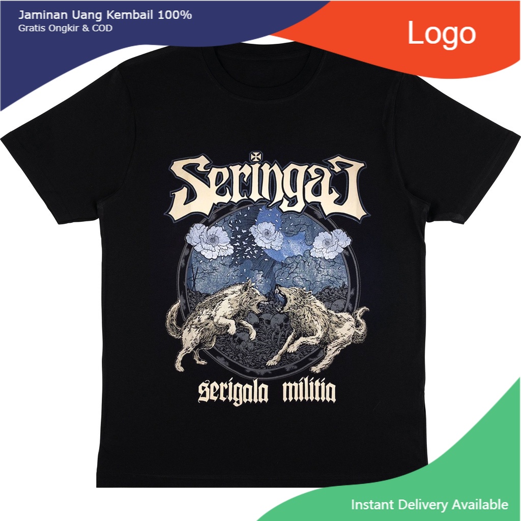KAOS BAND SERINGAI - SERIGALA MILITIA | T-SHIRT SERINGAI ARTWORK "SERIGALA MILITIA"