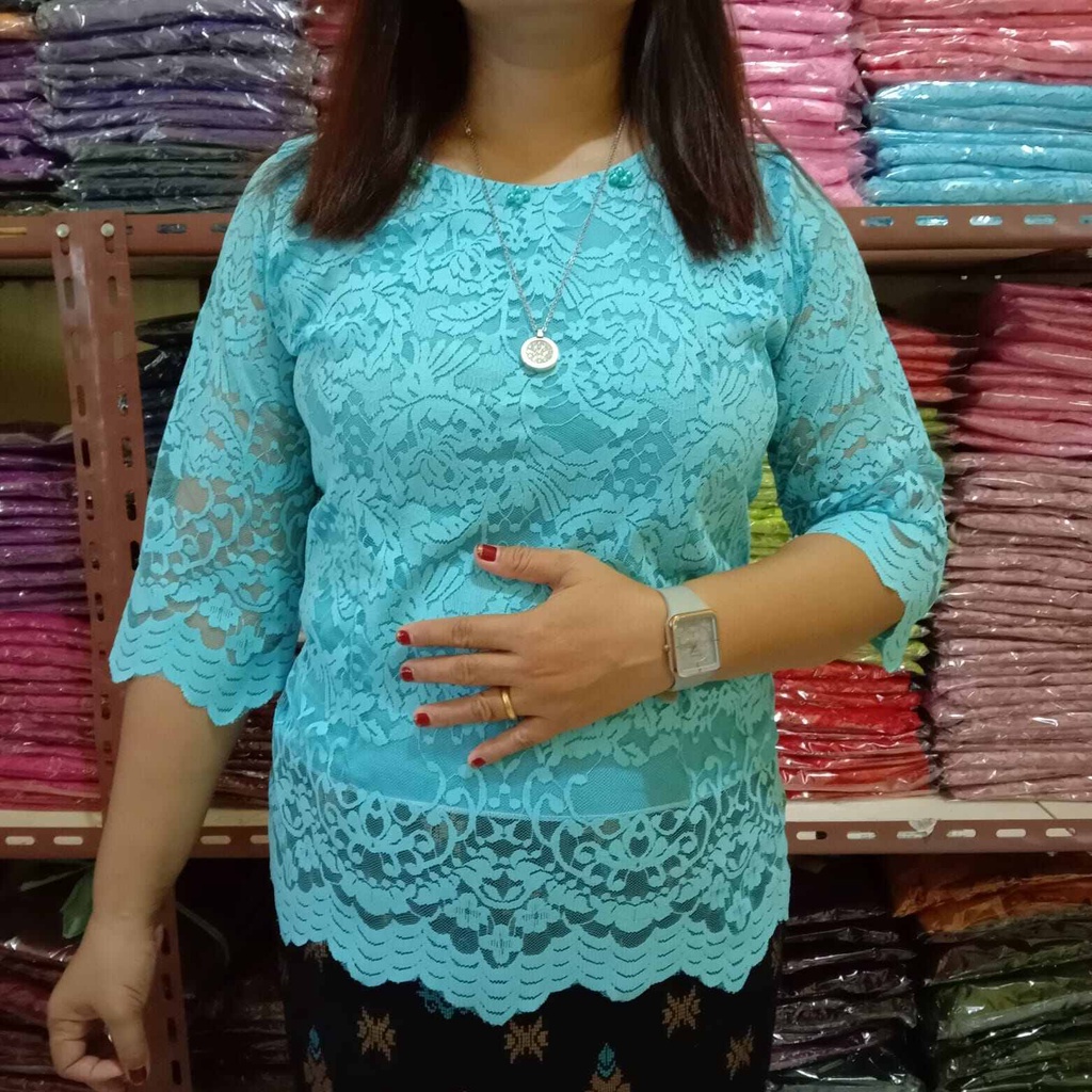 SLD ATASAN BLUS WANITA RENDA MOTIF BARU 2024 BANGKOK DEWASA IMPORT PREMIUM SUPER MEWAH TANGAN LURUS
