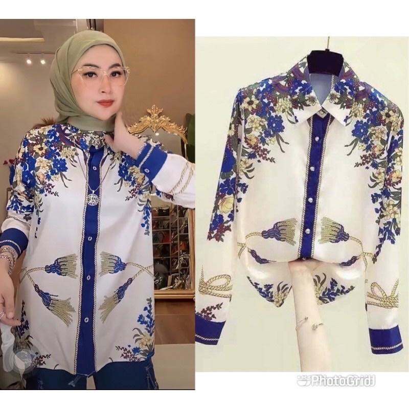 KEMEJA WANITA BANGKOK BTS BIRU IMPORT BKK BANGKOK