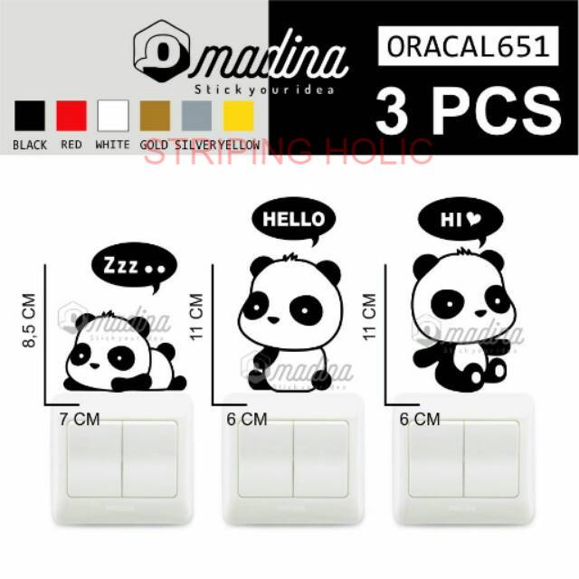 

stiker saklar panda/wallsticker panda/stiker laptop panda