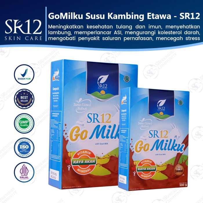 

GOMILKU SR12 RASA COKELAT / SUSU KAMBING / SUSU ETAWA KUALITAS PREMIUM - Cokelat, 200gr