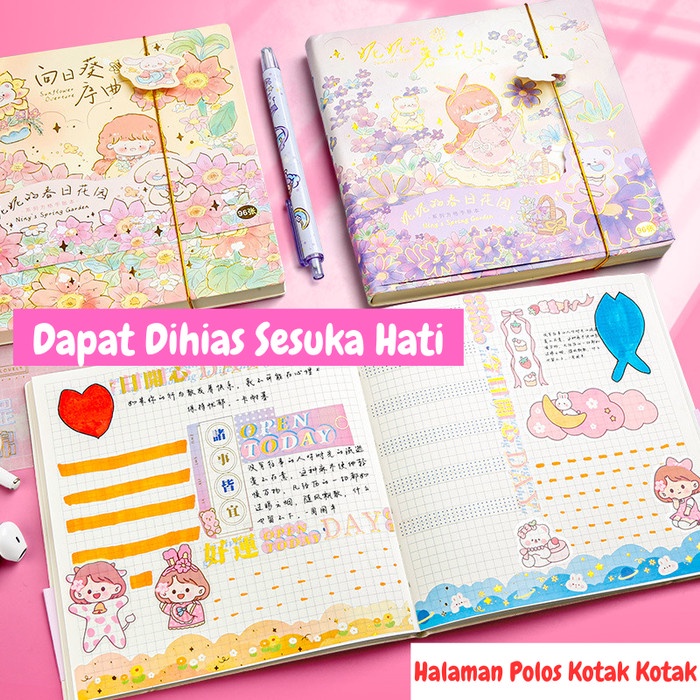 

Buku Diary Journal Agenda Notebook Planner Hard Cover Cute ST0035 - ST0035A