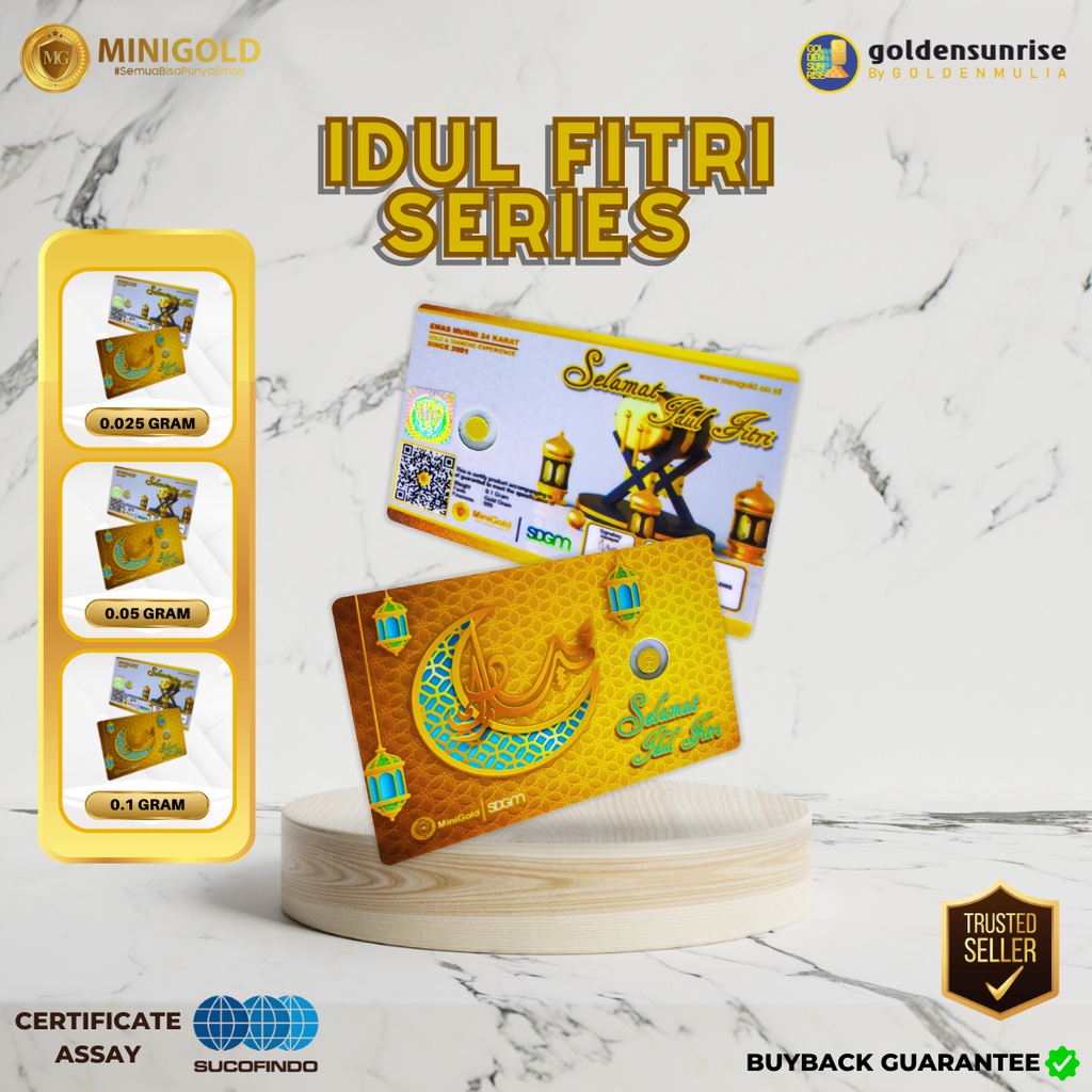 Golden Sunrise MINI GOLD Gift Series Idul Fitri 0.025 gr 0.05 gr 0.1 gr