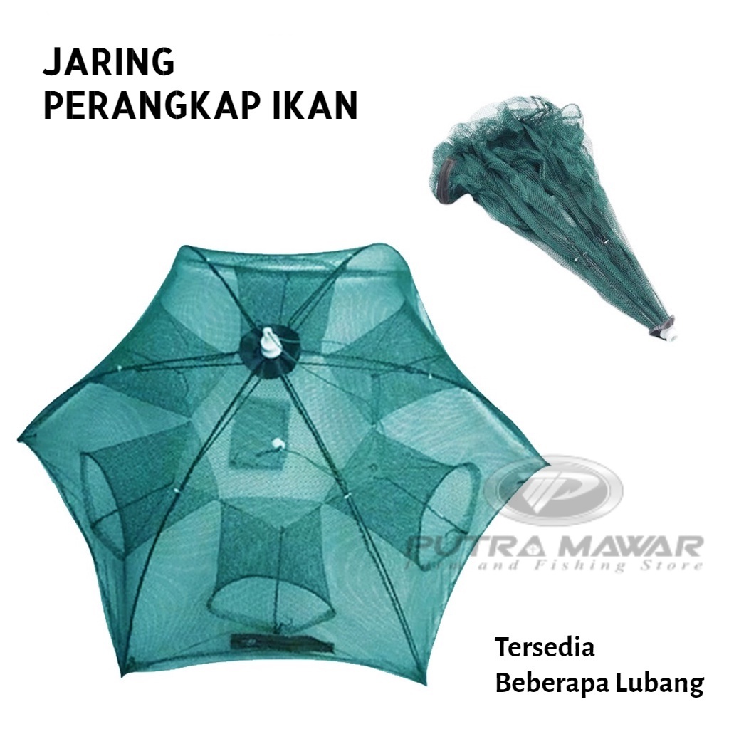 Jaring Payung Bubu Atau Jebakan Perangkap Ikan Udang Kepiting Lobster Lubang 6 Dan 8 Kuat Tahan Lama