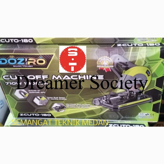 Berkualitas ZCUTO-180 MESIN ALAT PEMOTONG POTONG BESI CUT OFF 7" 710 WATT DOZIRO DCM670