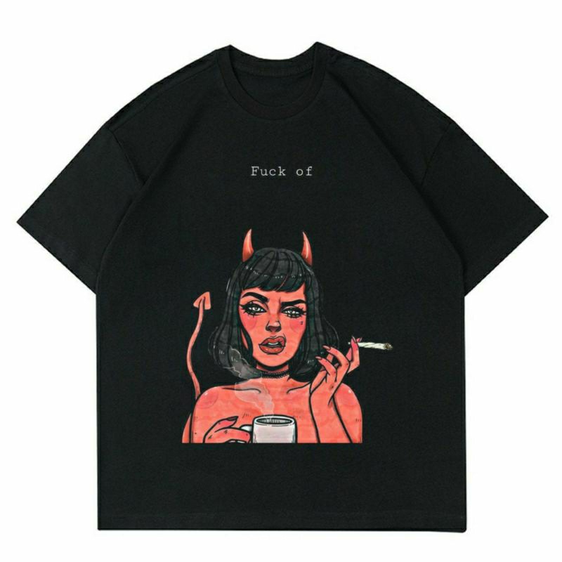 BAJU RED DEVIL GIRL | T-SHIRT KAOS RED DEVIL GIRL | KAOS BAJU PRIA | BAJU VINTAGE | STREETWEAR ART| 