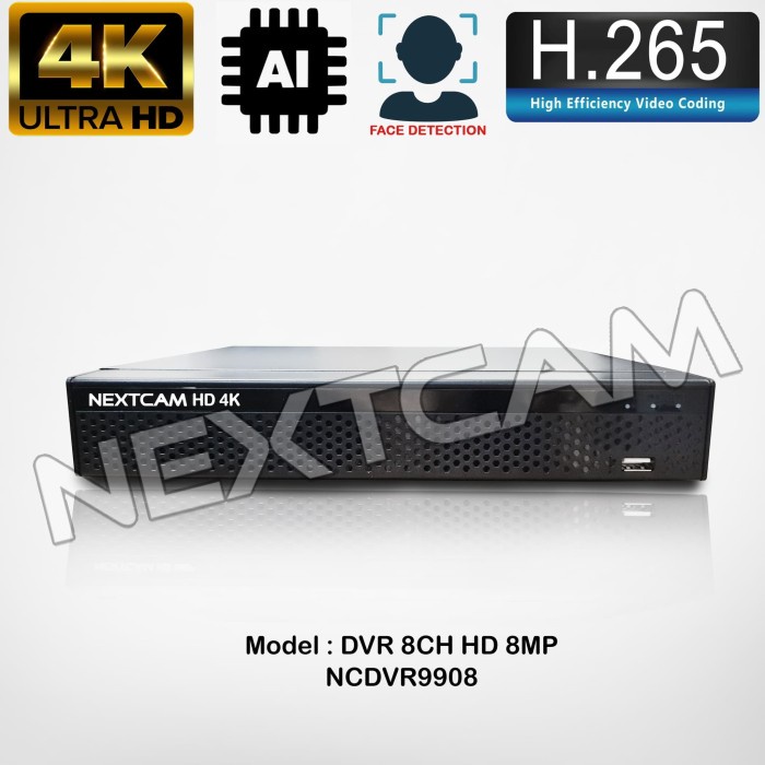 Nextcam DVR/XVR/NVR Hybrid CCTV 8Channel AI FACE HD 4K Support 8MP Bisa online HP Support Analog dan
