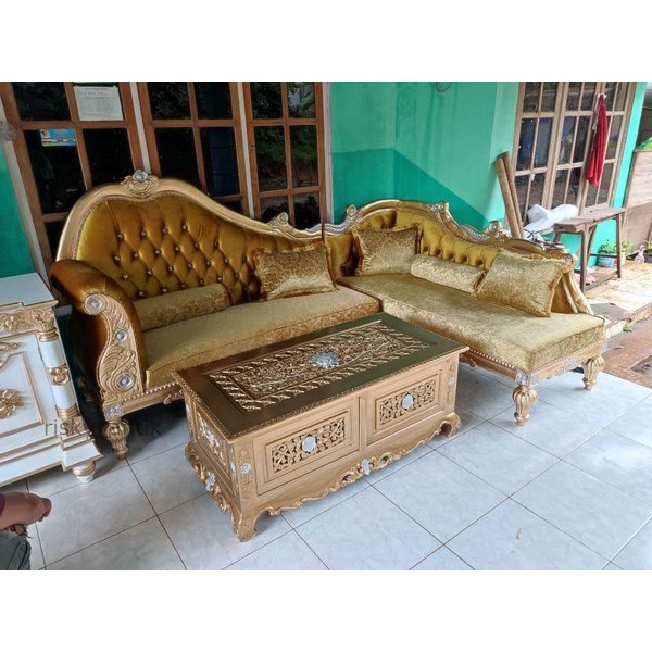 KURSI SUDUT SOFA UKIR JEPARA KURSI SOFA TAMU UKIR JEPARA SOFA SUDUT MINIMALIS JATI JEPARA - FURAMAME