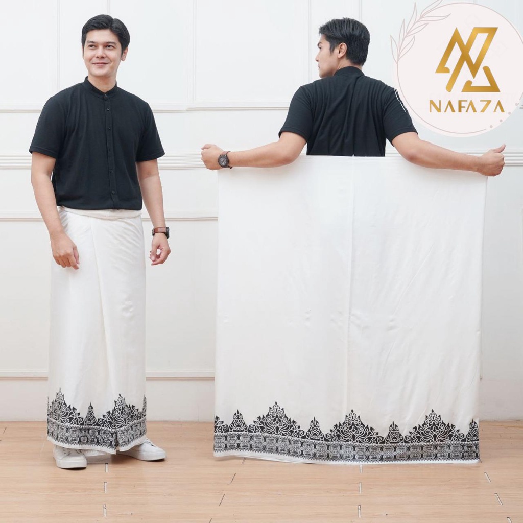 Sarung Batik Randu Tumpal Hitam Putih Batik Pekalongan