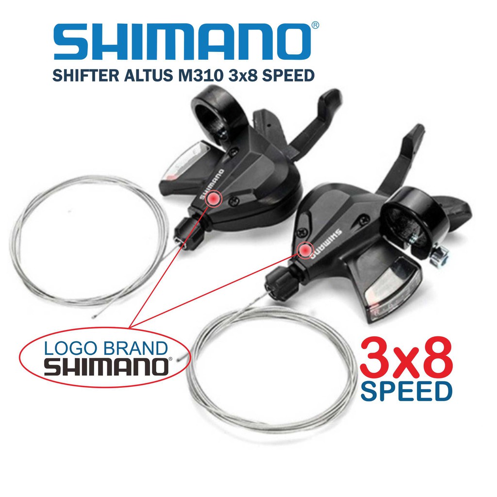 SHIMANO M310 M370 Shifter 2/3 x 8 Speed Sepeda MTB Gunung Operan Gigi Sepeda
