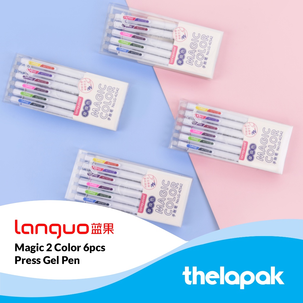 

Pulpen 0.5mm Set 6pcs Languo Magic 2 Color Pen