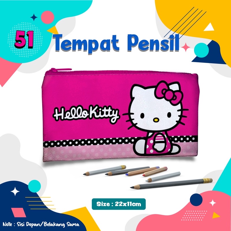 

Buat ultah new Tempat Pensil Hello Kitty Pencil Case #051 Kotak Souvenir Kostak wadah Pemyimpanan dompet Alat Tulis Hp