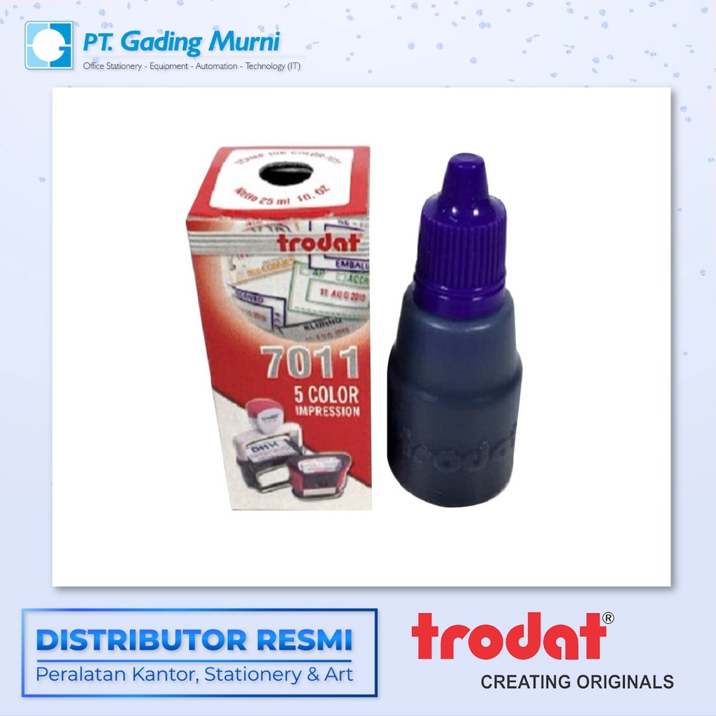 

TINTA TRODAT 7011 25ml / TINTA STEMPEL WARNA HITAM MERAH BIRU HIJAU VIOLET / TINTA STAMPAD ORIGINAL
