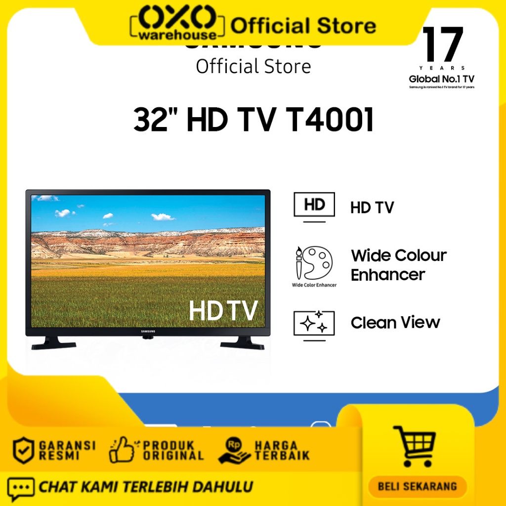 Samsung HD TV 32" UA32T4001 (2020) Low Watt Garansi Resmi