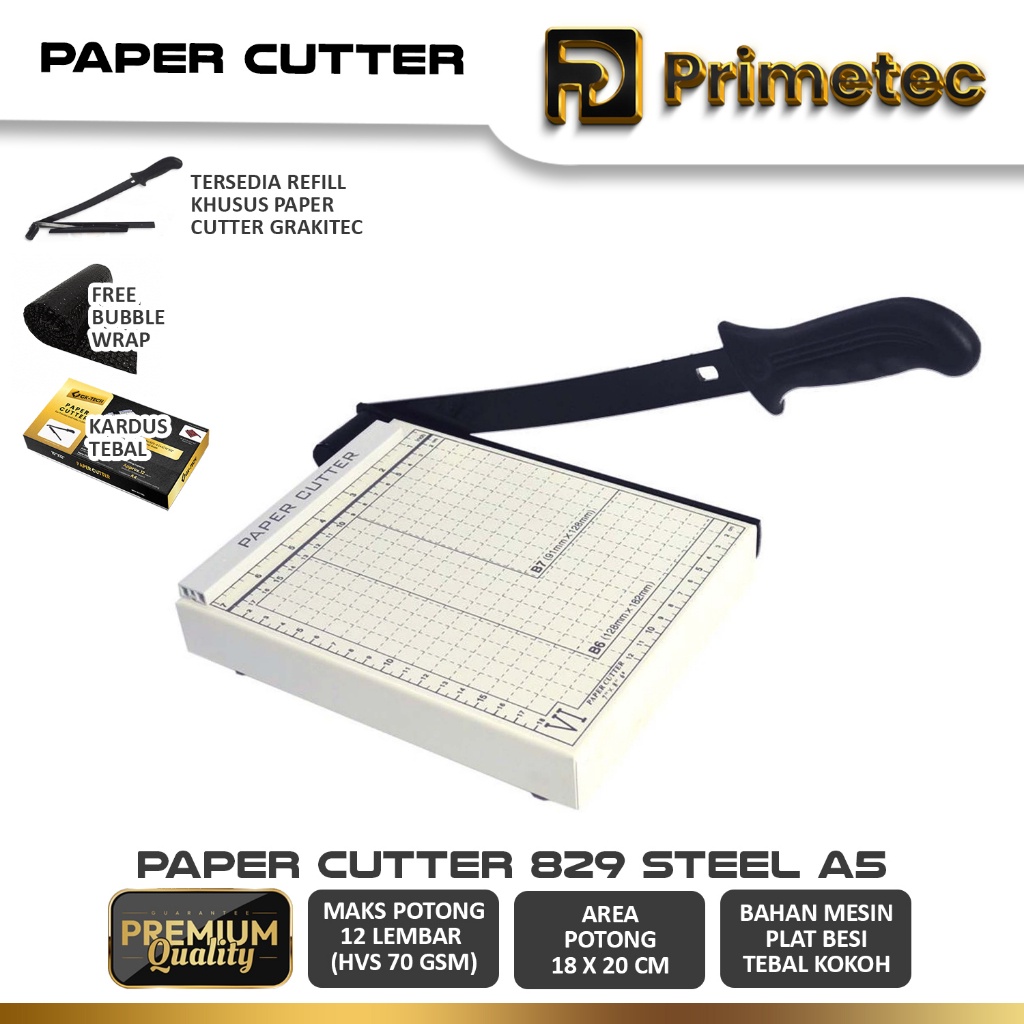 

Paper Cutter Mini A5 ( Alat Potong / Mesin Pemotong Kertas HVS, Sticker, Dos, PVC ID Card, Yellow Board, Art Paper, Vinyl. Bontax Camel, Kertas Photo