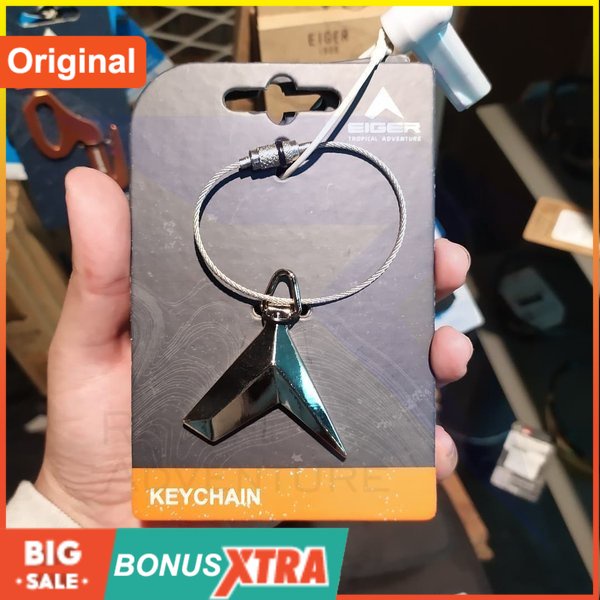 Gantungan Kunci Eiger1989 Logo Keychain 91000 5637 Silver Original Bandung