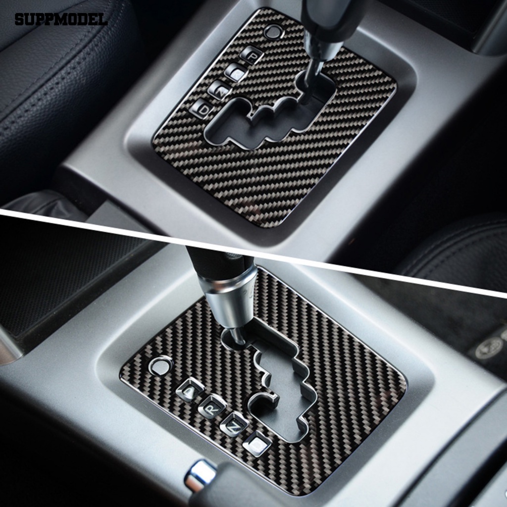 Suppmodel Carbon Fiber Car Shifter Sticker Mobil Gear Shift Panel Strip Samping Kotak Penyimpanan Bingkai Stiker Tahan Aus Untuk 13-19 Forester