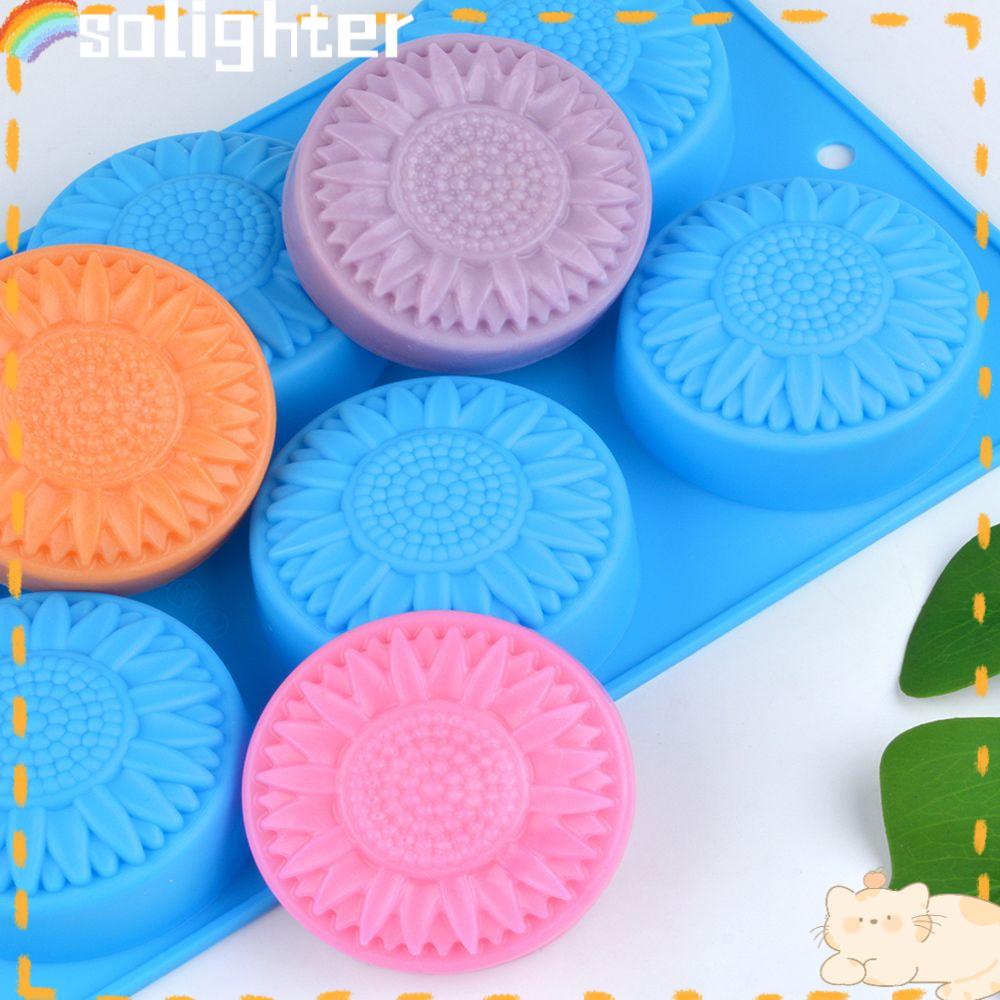 Solighter Cetakan Sabun Silikon Dekorasi Rumah Multi-Fungsi Kaki Bayi Berbentuk 6rongga Handmade Soaps Supplies