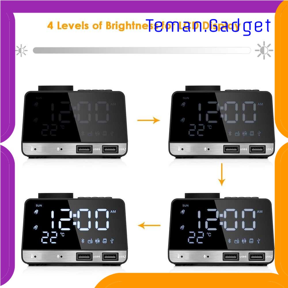 TG -  ART Inlife Jam Meja Bluetooth Active Speaker Alarm Clock Radio USB Charge - K11