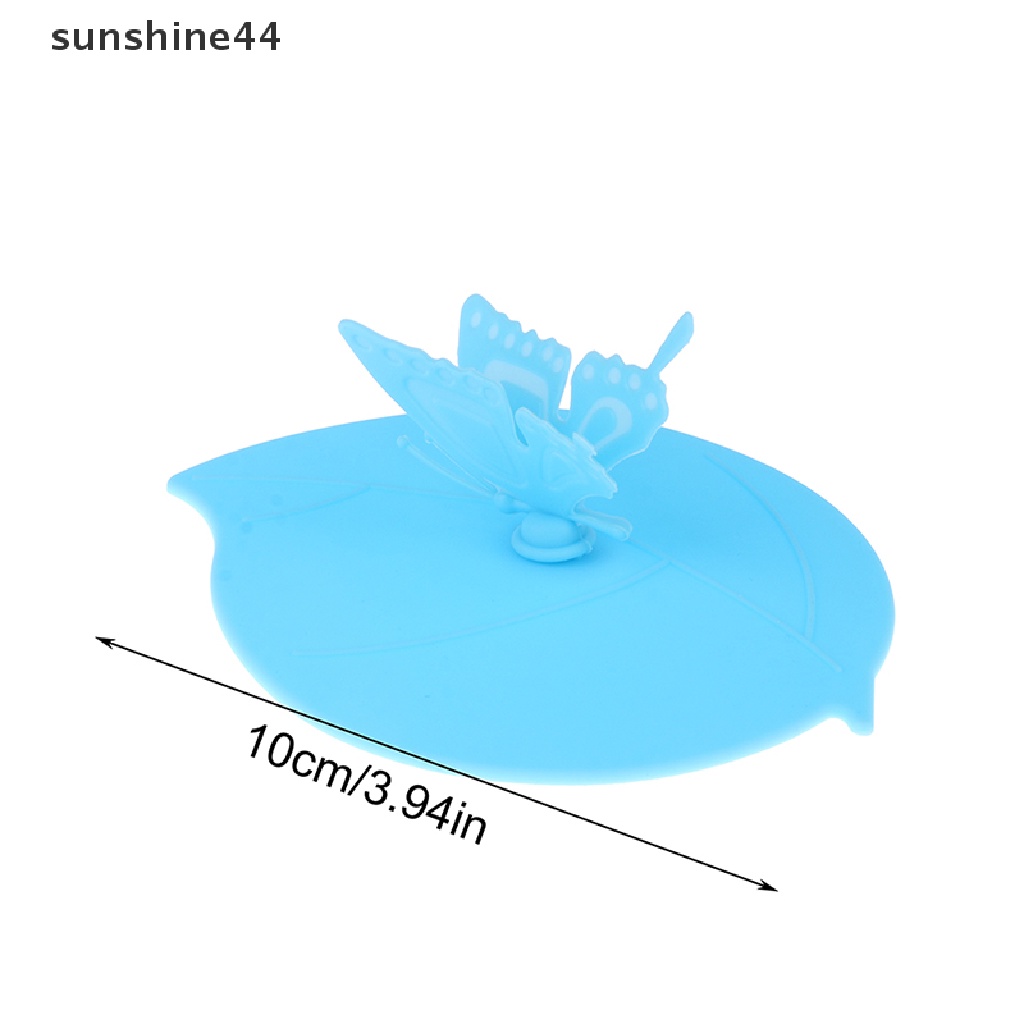 Sunshine 1Pc Warna-Warni Indah 3D Daun Kupu-Kupu Silikon Penutup Cangkir Tahan Debu Seal Lid ID