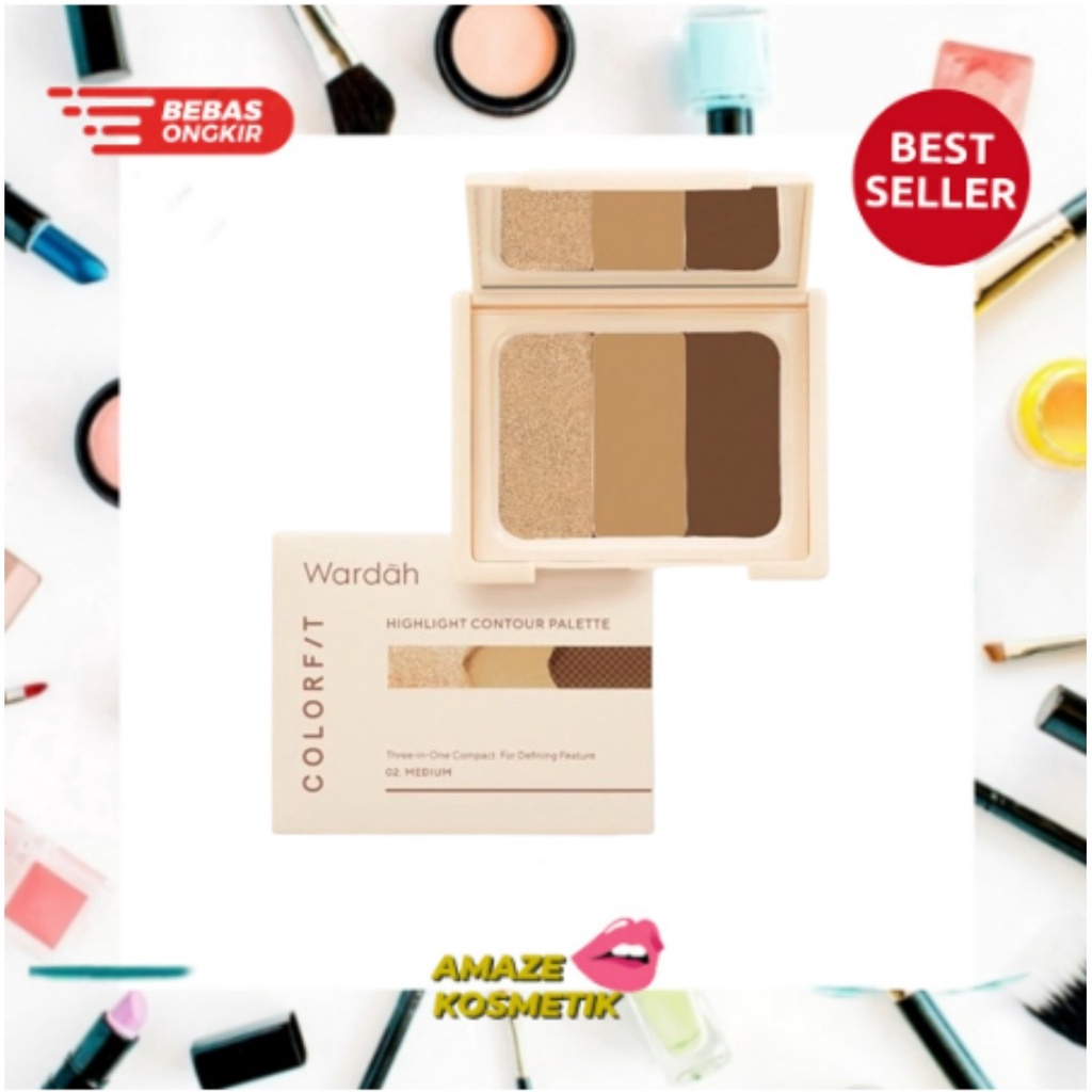 WARDAH Colorfit Highlight Contour Palette 02 Medium [ Amaze_Kosmetik ]