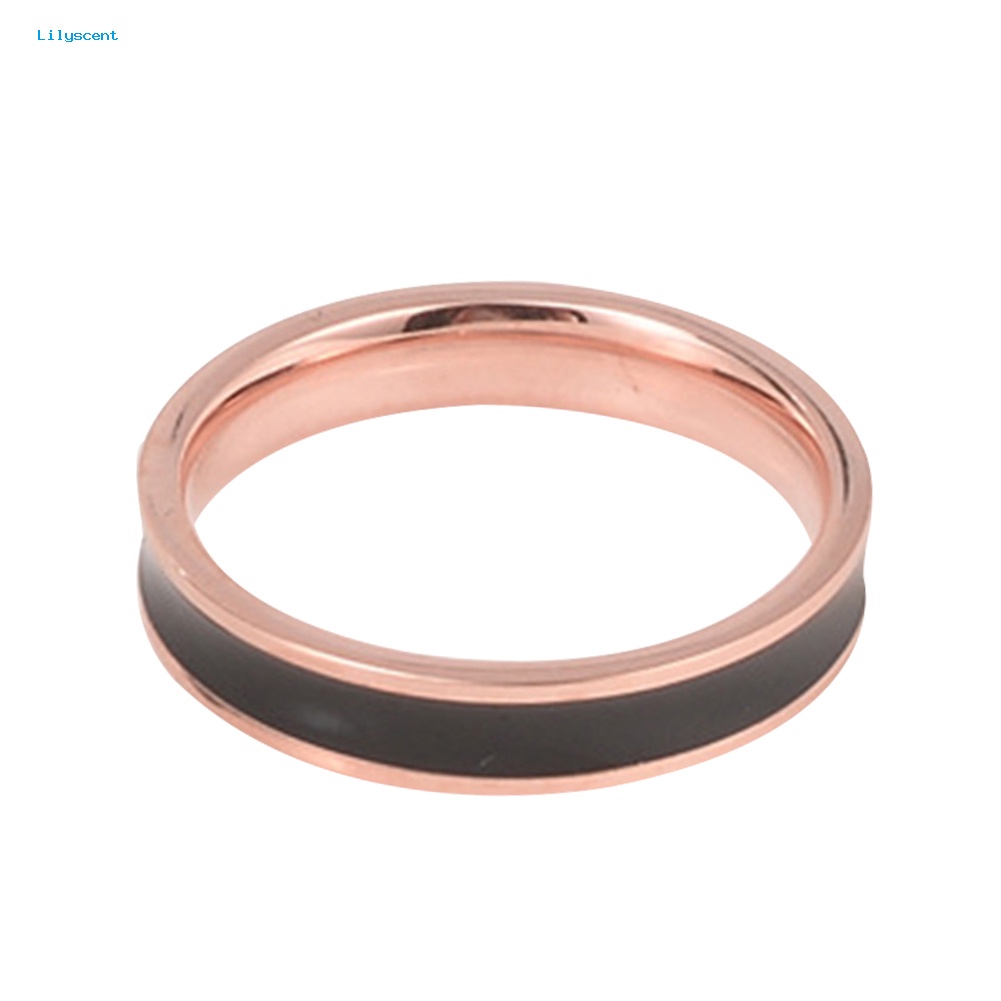 Lilyscent Fashion Wanita Enamel Baja Titanium Band Jari Cincin Hadiah Perhiasan Pesta Pernikahan