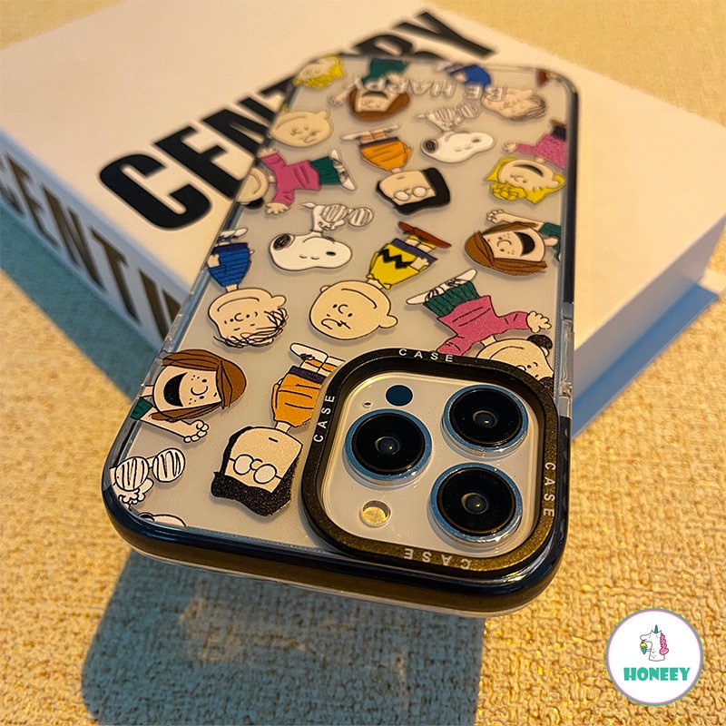 IPHONE Casing Ponsel Snoopy Dog Be Happy Lucu Untuk Iphone14 13 12 11 Pro Max Perlindungan Kamera Shockproof Bumper Soft Cover