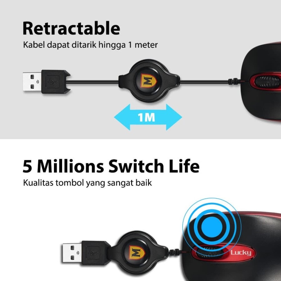 Micropack Mouse Double Lens Retractable MP-212R