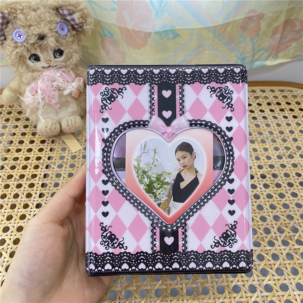 Ins Style Cute Tiger Lace Two Palace Grid 10cm pp Album Polaroid Star Chasing Aidou Album Buku Penyimpanan Photocard