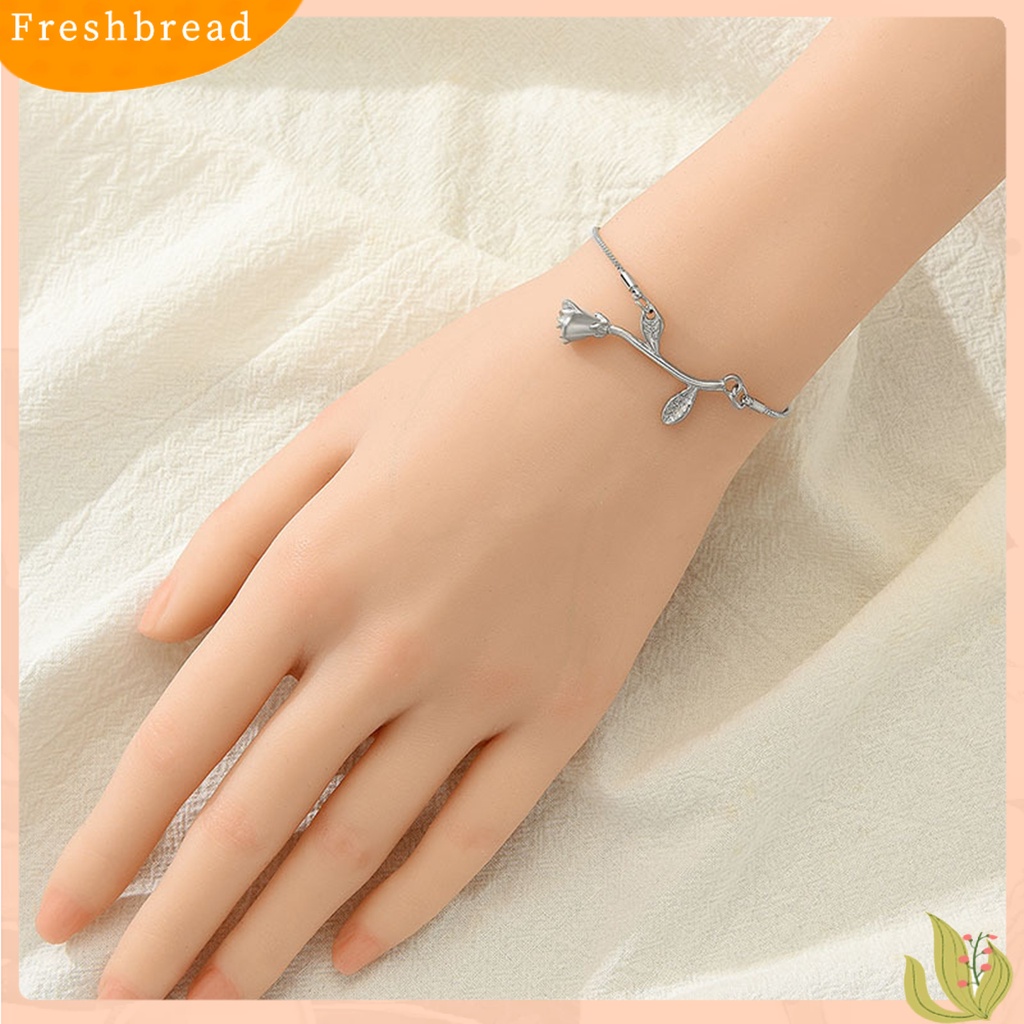 &lt; Freshbread &gt; Wanita Gelang Bright Luster Hias Adjustable Nyaman All-match Perhiasan Hadiah Wanita Sederhana Sastra Segar Bell Liontin Tarik Gelang Untuk Pacaran