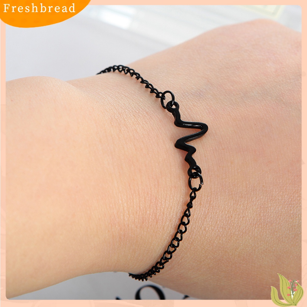 &lt; Freshbread &gt; Gelang Rantai Bangle Gelombang Suara Unik Gelang Tangan Wanita Pasangan Perhiasan Hadiah