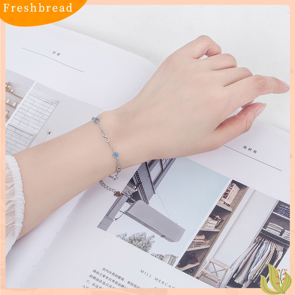 &lt; Freshbread &gt; Gelang Couple Sparkling Mirror Polish Dengan Rantai Ekstensi Anti-Oksidasi Nyaman Dipakai Hias Tembaga Adjustable Women Chain Bracelet