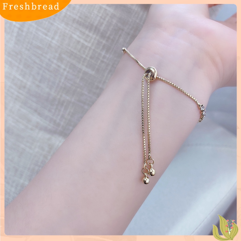 &lt; Freshbread &gt; Sparkling Cubic Zirconia Bentuk Bulan Sabit Bintang Gelang Perhiasan Dekorasi