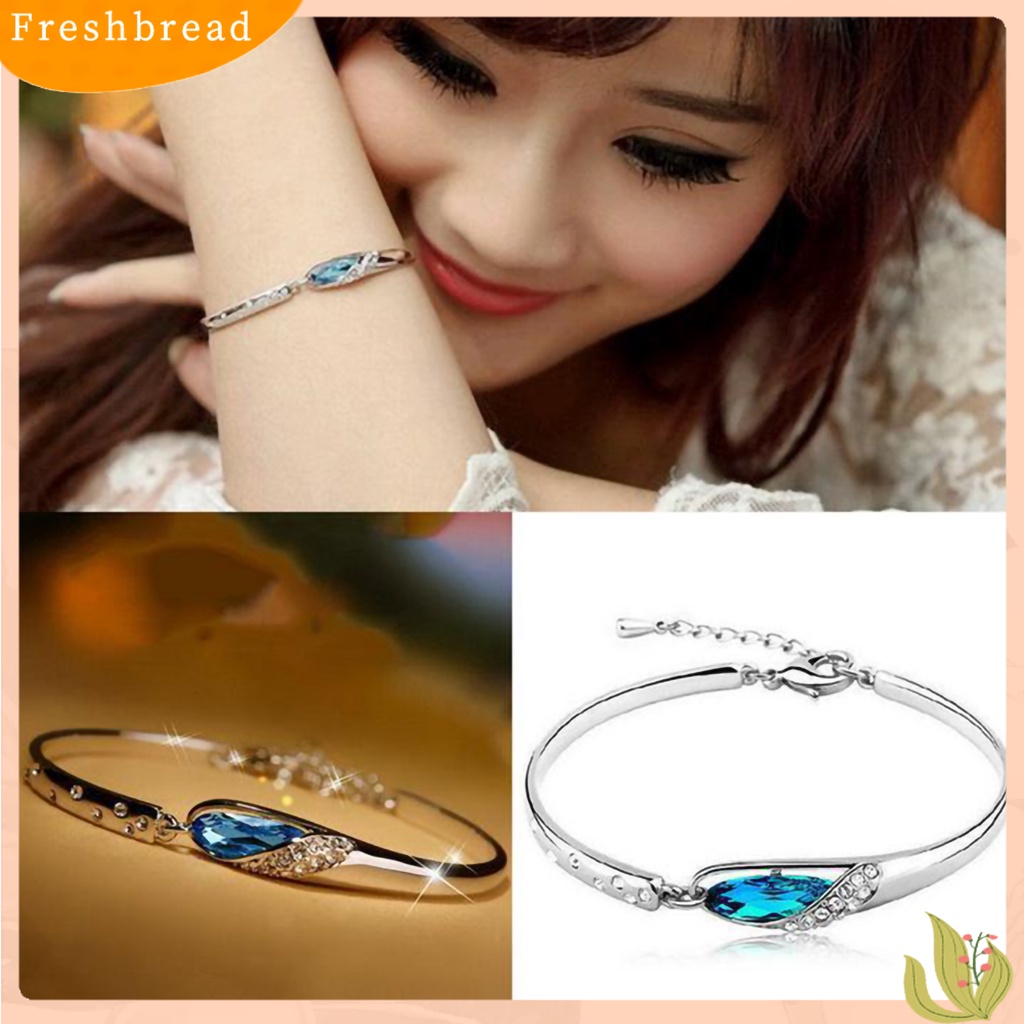 &lt; Freshbread &gt; Gelang Bangle Fashion Berlian Imitasi Ramah Kulit Elegan Untuk Pacaran